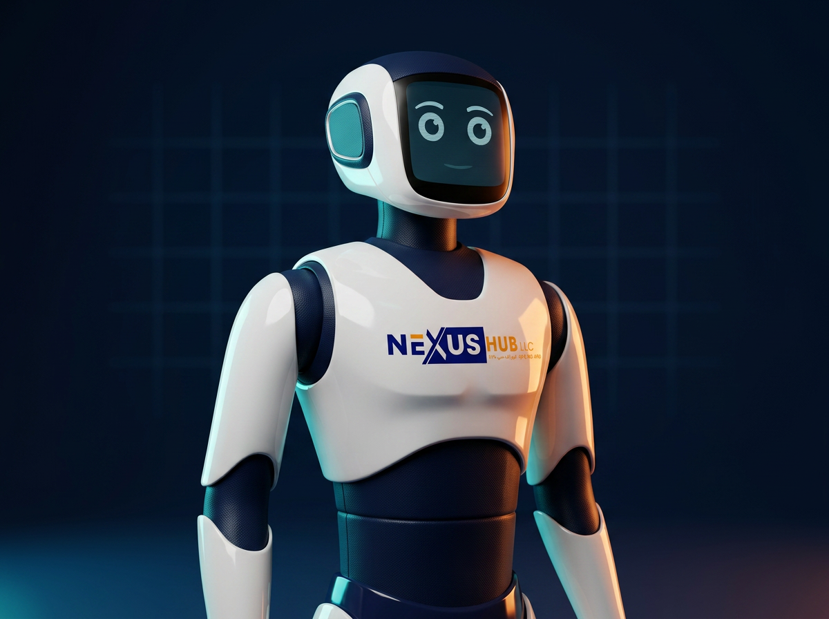 Ray, the Nexus Hub AI agent, wearing the Nexus Hub LLC badge